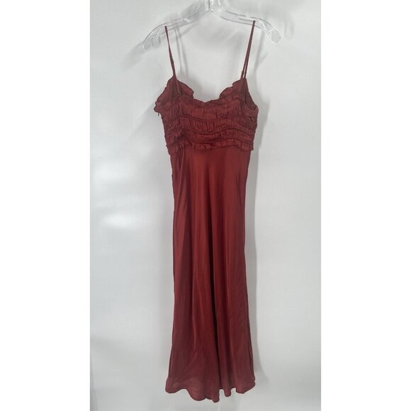 Astr the Label Red Ruffle Silky Maxi Dress Sz S NWOT - Picture 5 of 7
